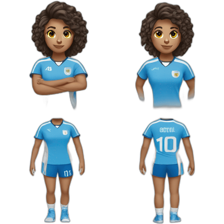 Handball teen girl player curl argentina emoji