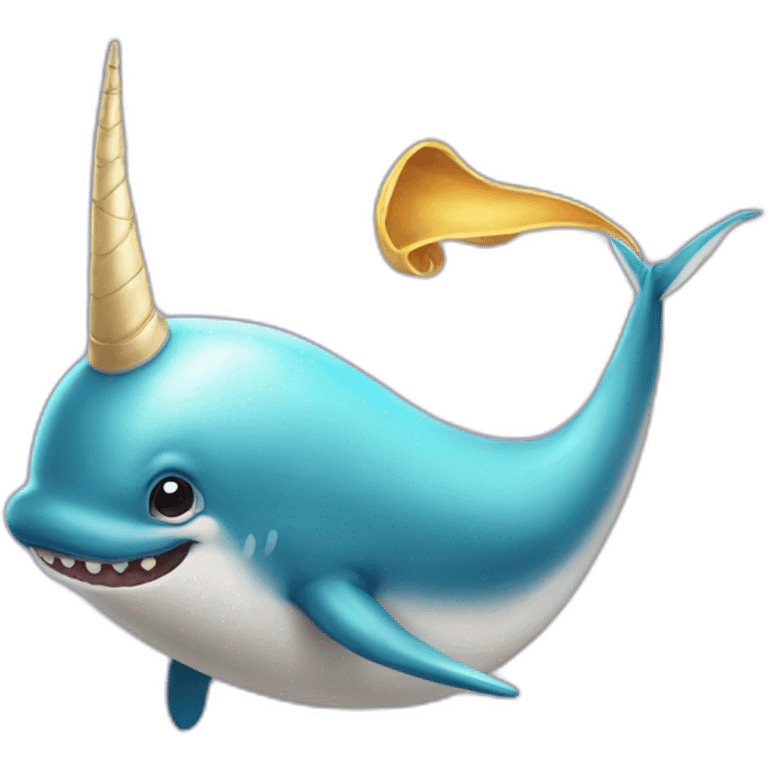 Narwhale with a unicorns horn emoji