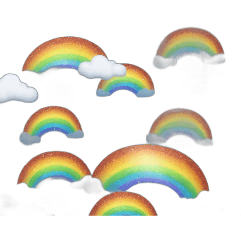 glitter rainbow and clouds emoji