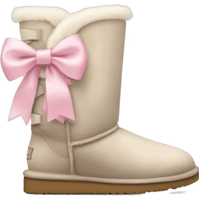 cute pale ugg boots with pale pink ribbon bow emoji