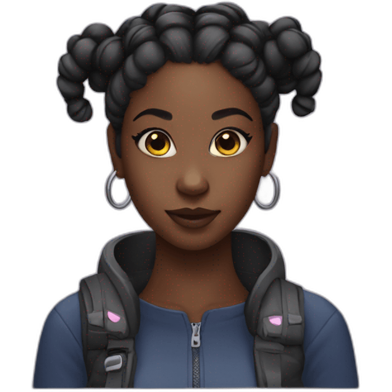 black girl space buns emoji