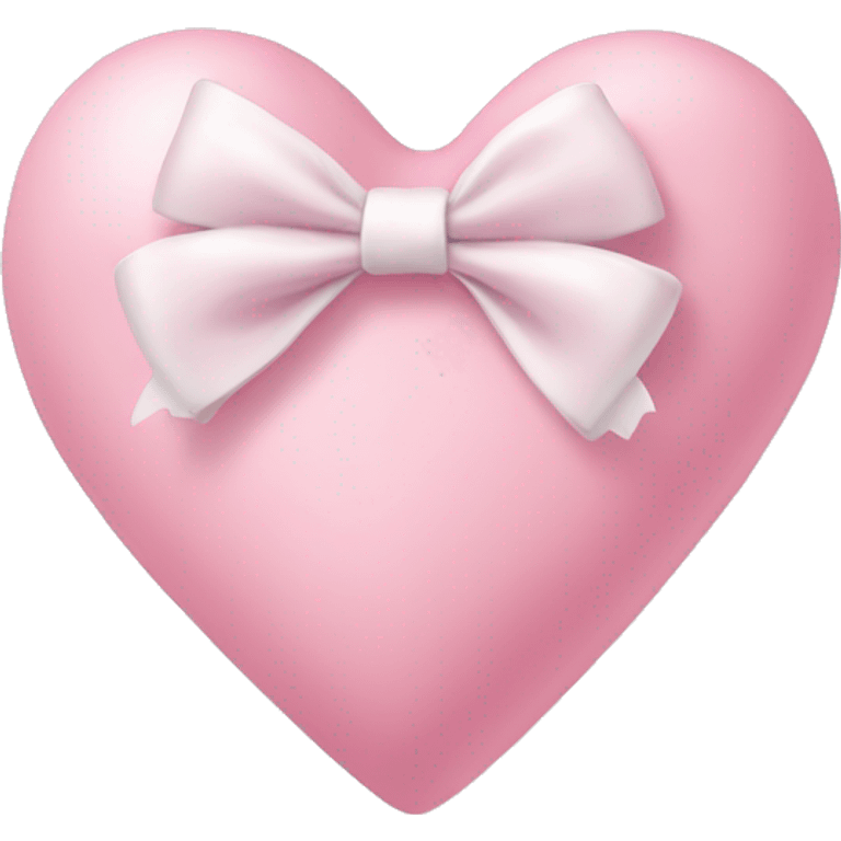 Baby pink heart with a white bow emoji