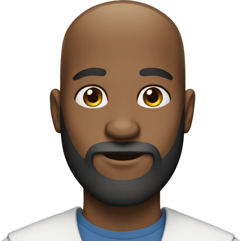 Bald black man long beard emoji