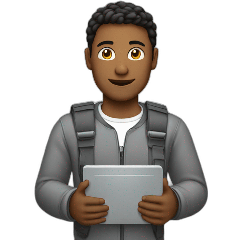 A guy with a pc in his hands emoji