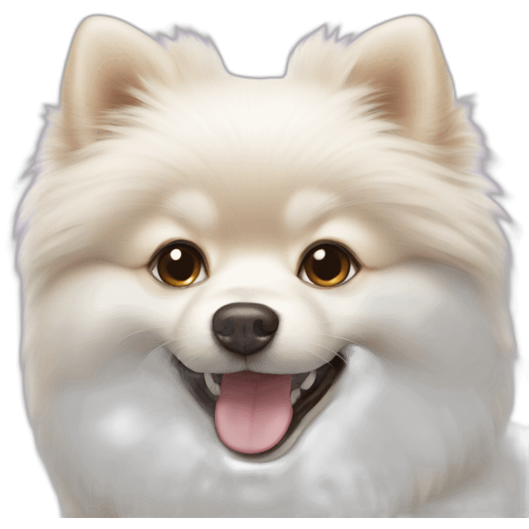 Happy white pomeranian emoji