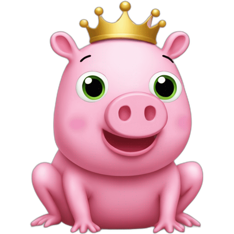 Peppa pig on a frog in mod emoji