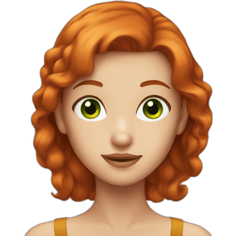 Redhead girl with green eyes emoji