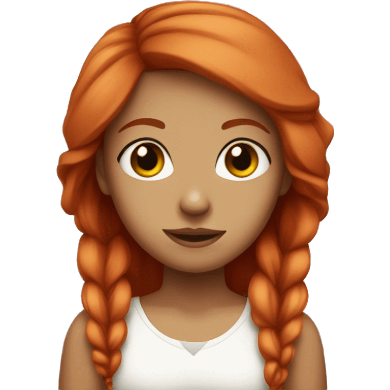 girl with red hair and black demotic eyes emoji