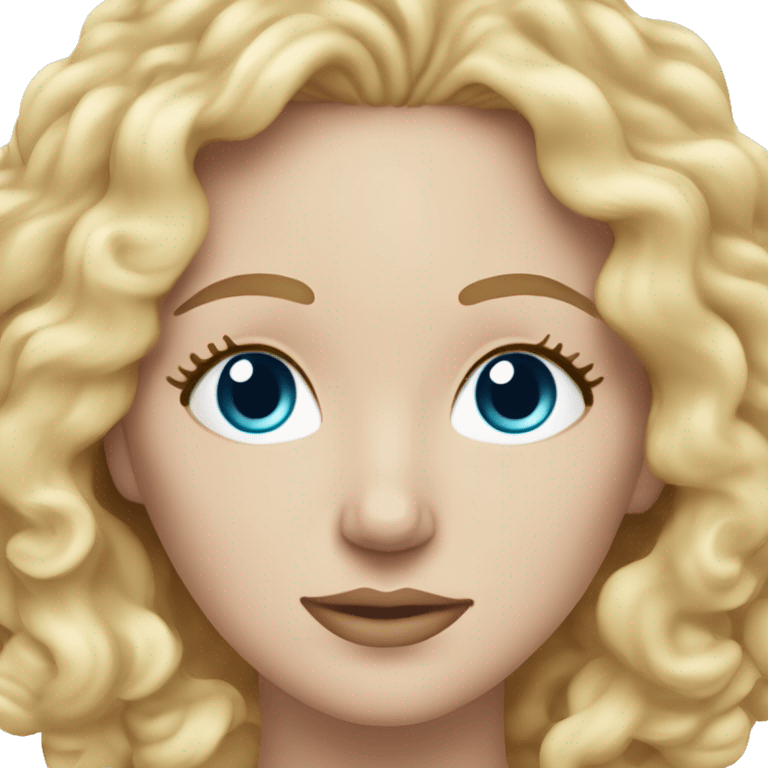 White girl- ocean blue eyes closed- beauty face mask massage full care- blonde curly hair emoji