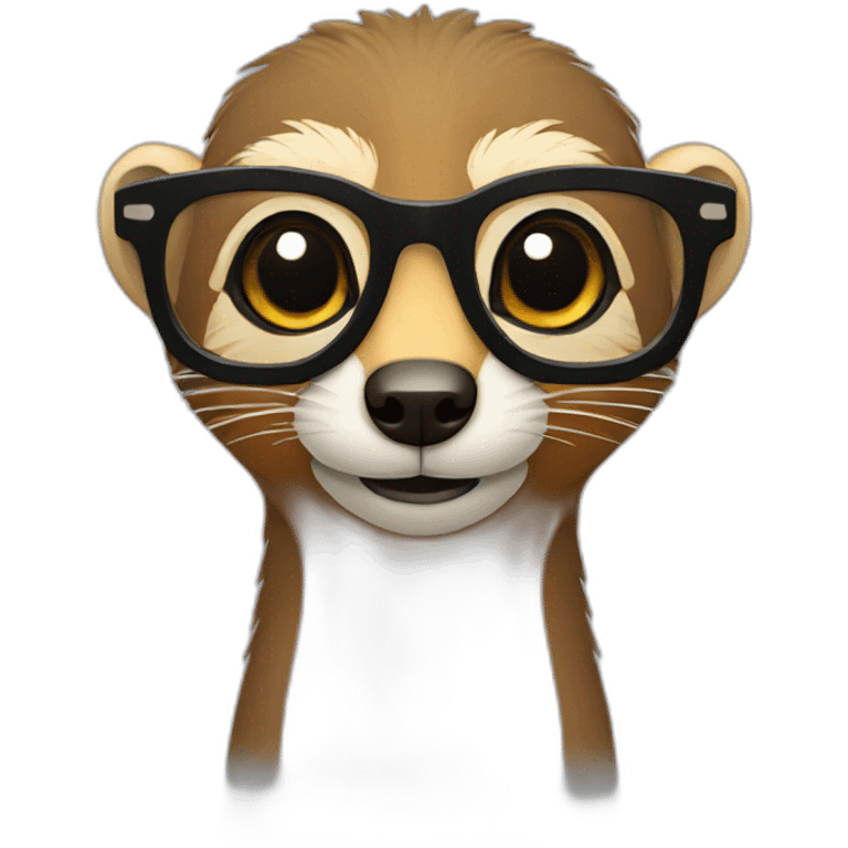 A mongoose with glasses. emoji