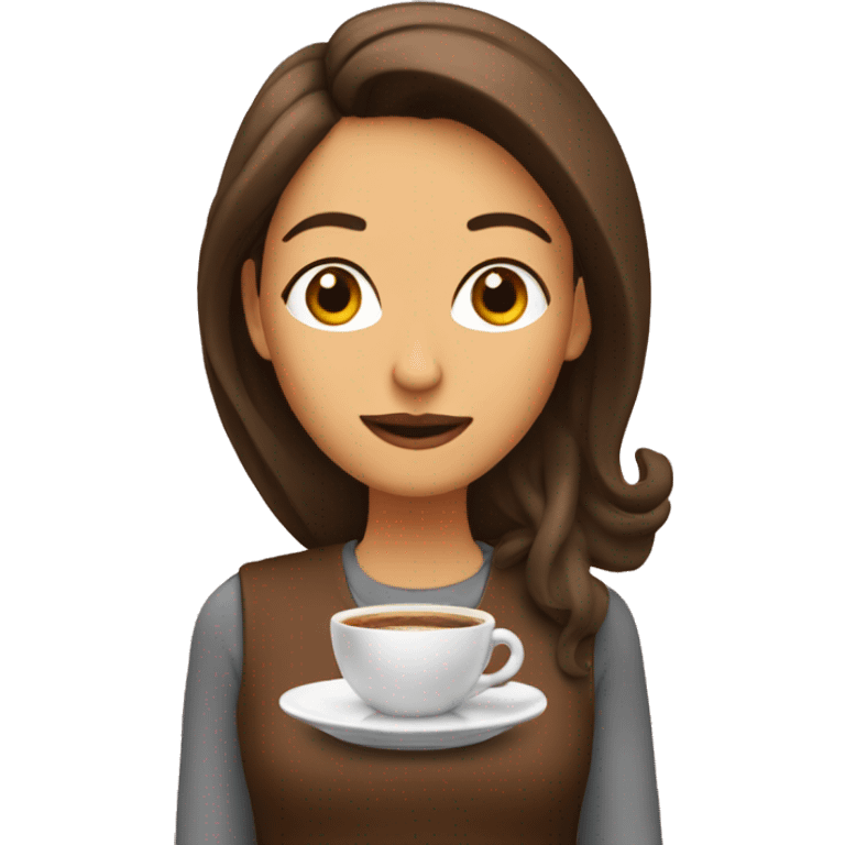 Mujer con pelo café  emoji