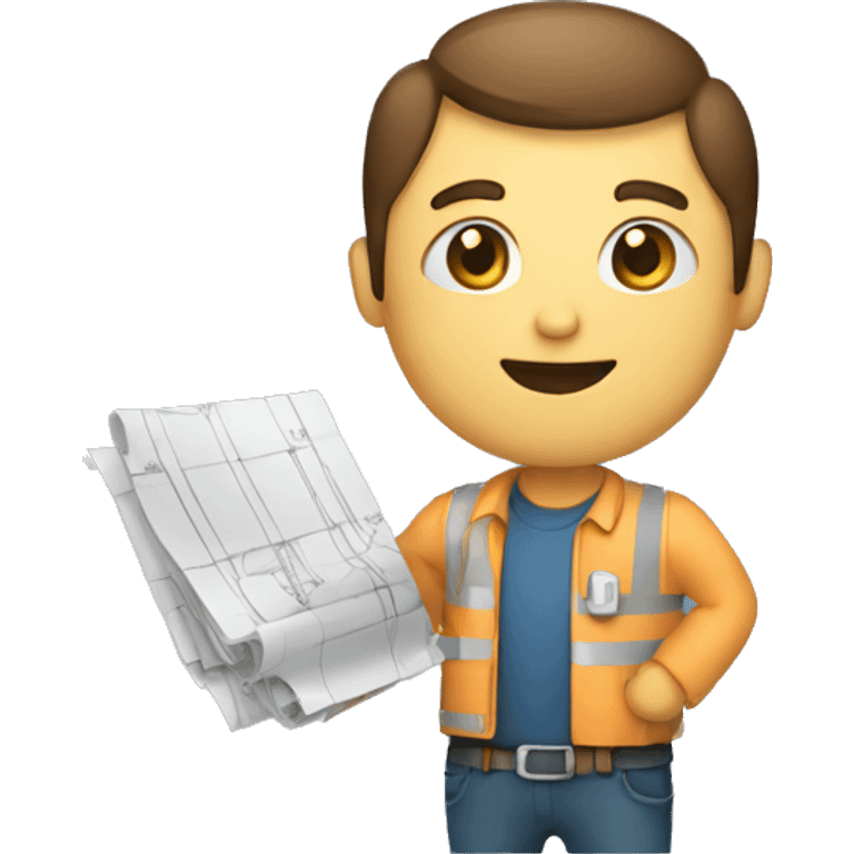 a man holding blueprints emoji