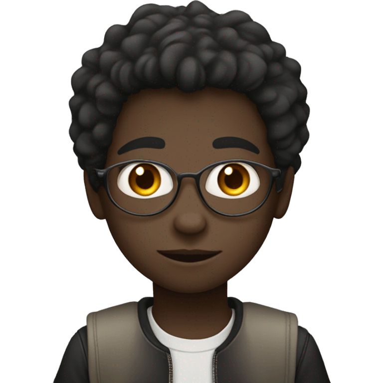 An african boy sitting in front of the hp laptop with fair skin color and a decent hairstyle  emoji