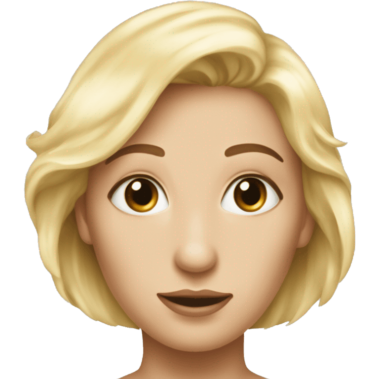 Femme blonde avec les yeux bleux et lune emoji