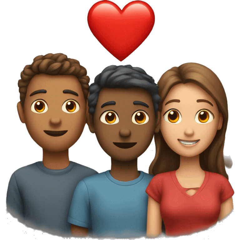 red heart with 3 people emoji