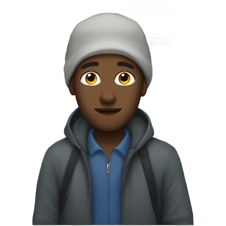 Black man at the bus station  emoji