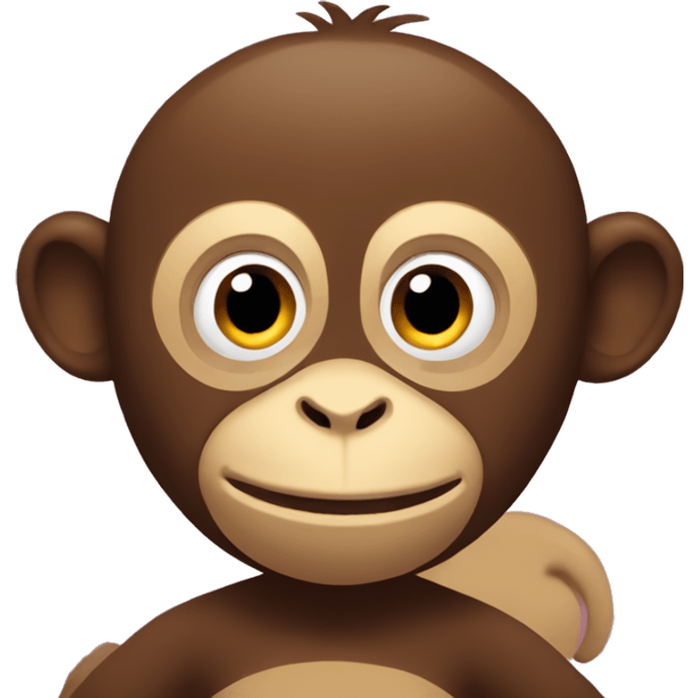 monkey with stuffed monkey emoji