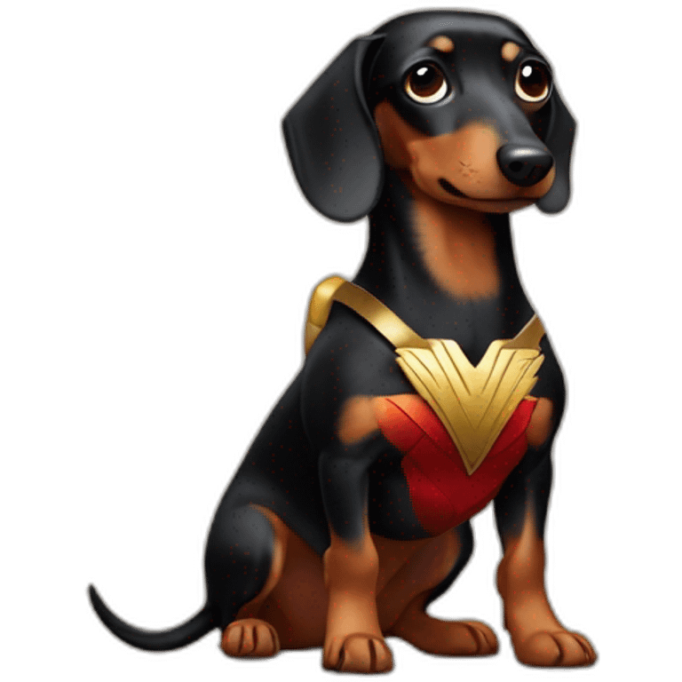 Dachshund Wonder Woman emoji