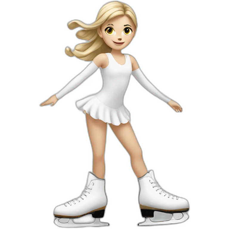 Girl in white figure skates emoji