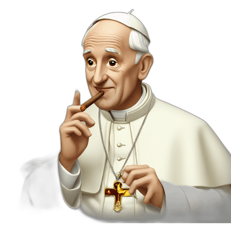 pope smoking cigar emoji