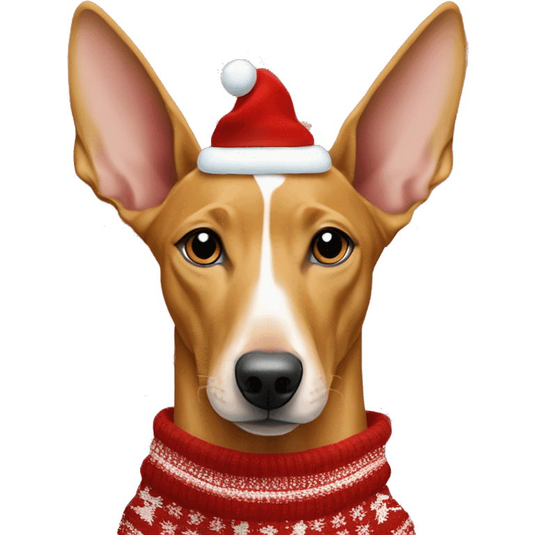 Pharaoh Hound wearing christmas Sweater  emoji