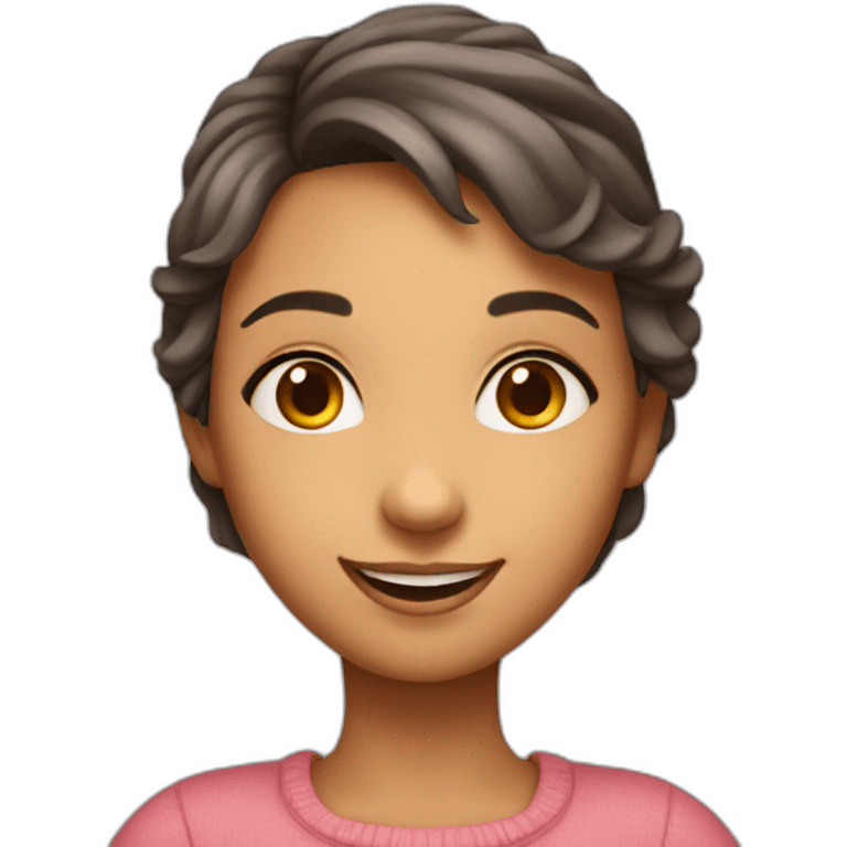 Charming girl emoji with a warm, inviting expression and a hint of intimacy in her smile emoji