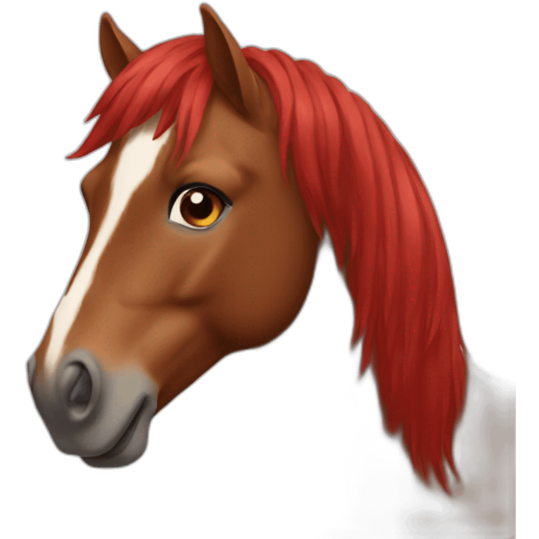 brown horse with red hair emoji