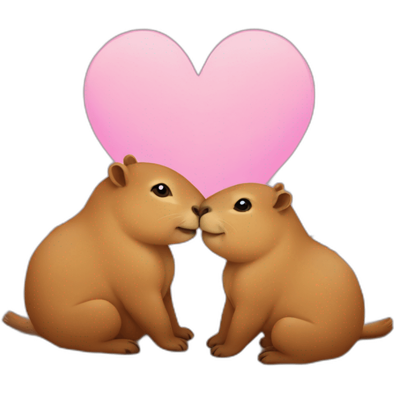 2 capybaras in love emoji