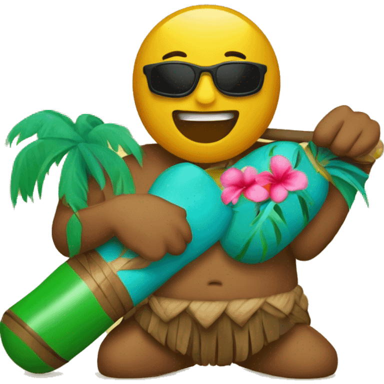 A hawaian with maracas emoji