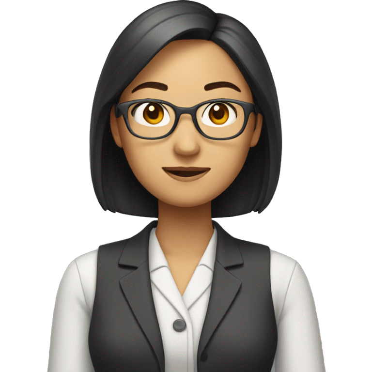 a teacher with a strong Asian female professional feel emoji