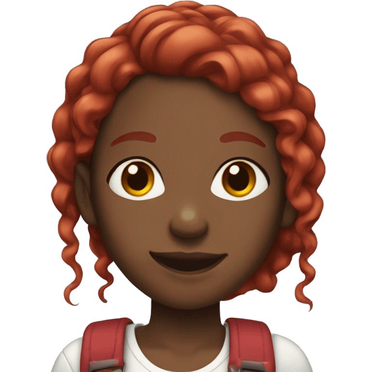 black girl with red hair and braces  emoji