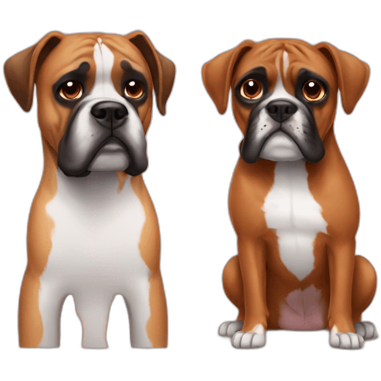 bird and boxer dog in love emoji