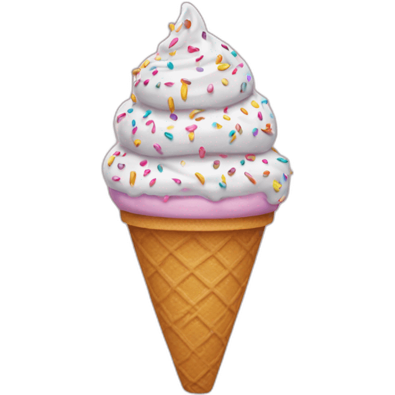 Ice cream cone with sprinkles emoji