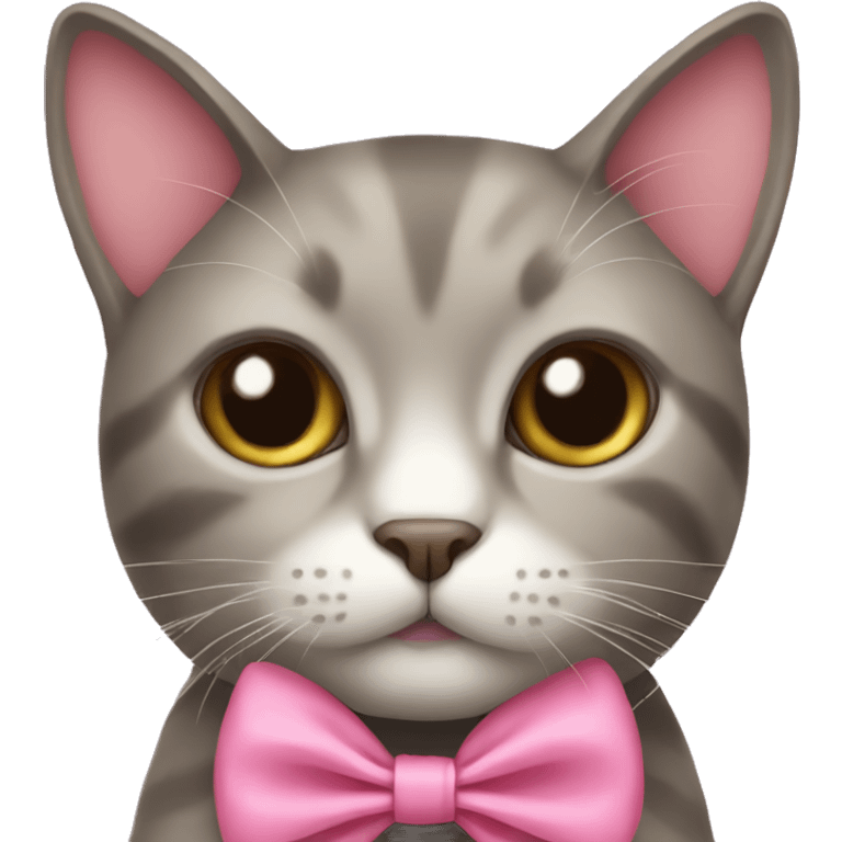 CAT with pink bow emoji