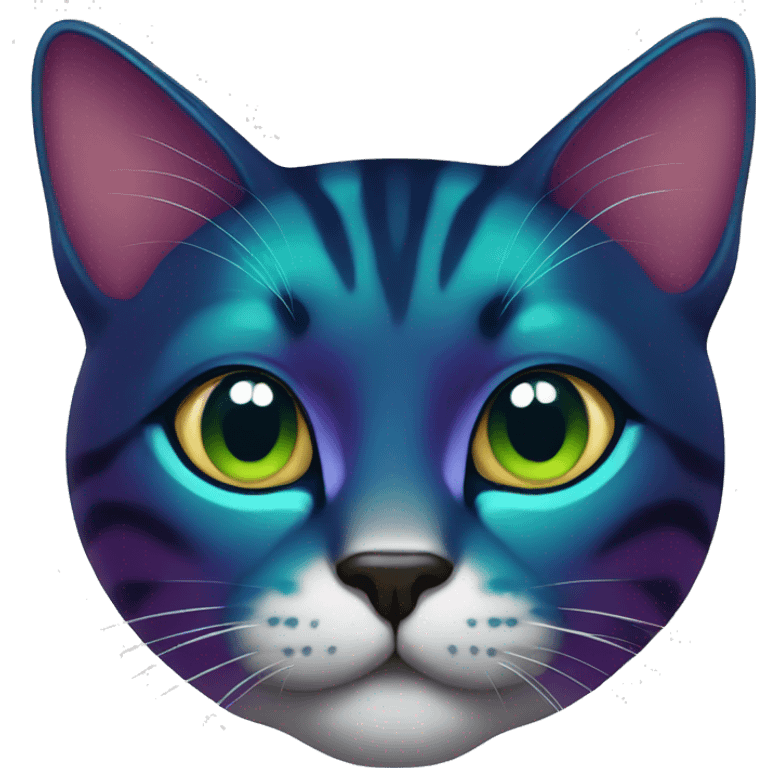 glossy jewel toned cat emoji