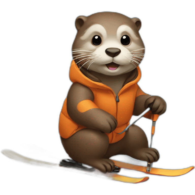 otter skiing emoji