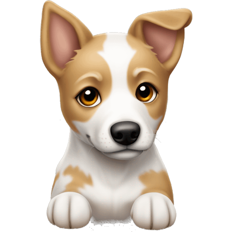 White and tan heeler puppy emoji