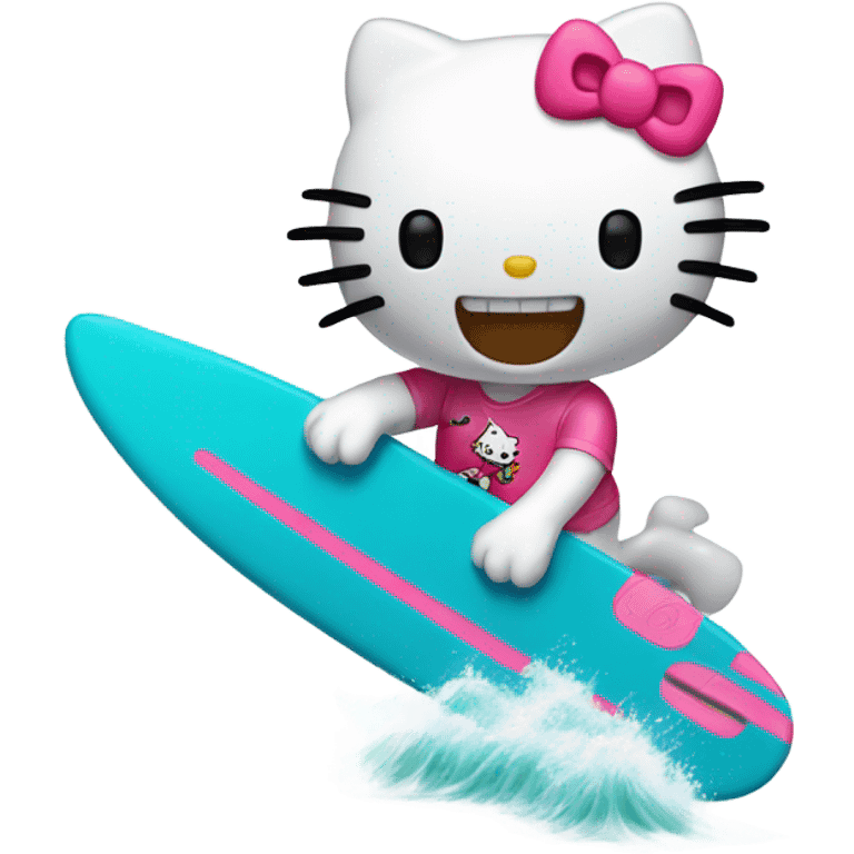 Hello kitty surfing emoji