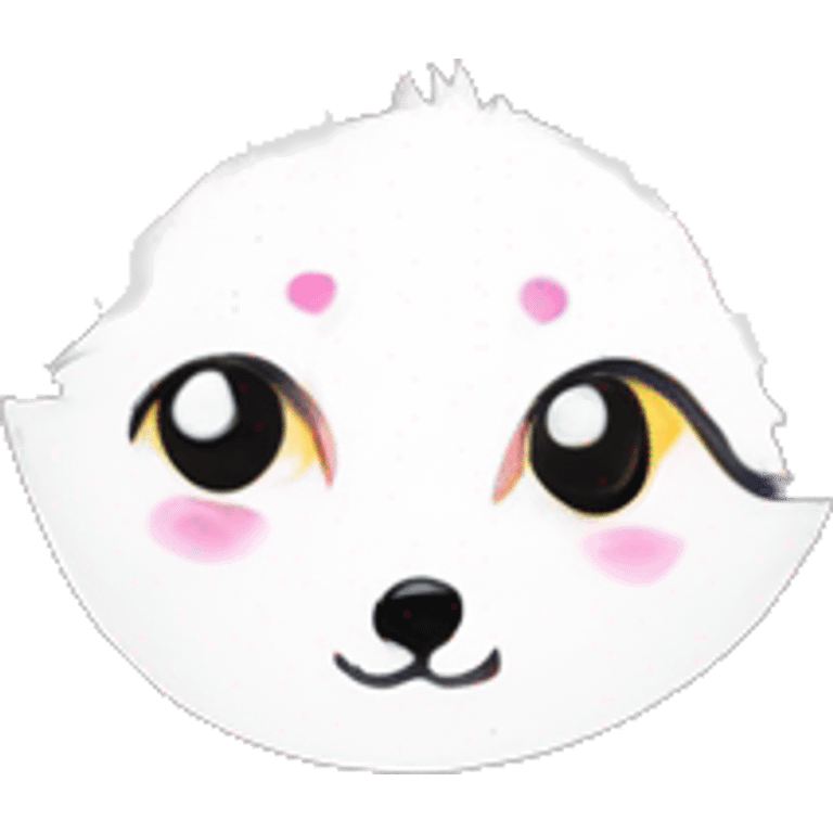 Sparkling crazy white fox dancing snow mad eyes illustration doodle high contrast lightning bolt halo sun beams white pink yellow red party sparkle glitter emoji