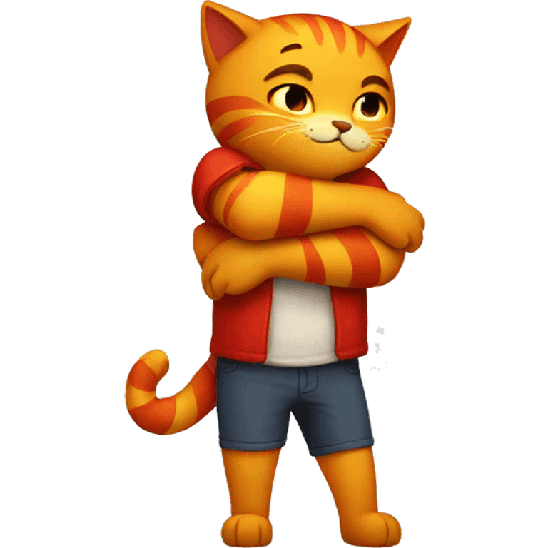 Fire cat hug emoji