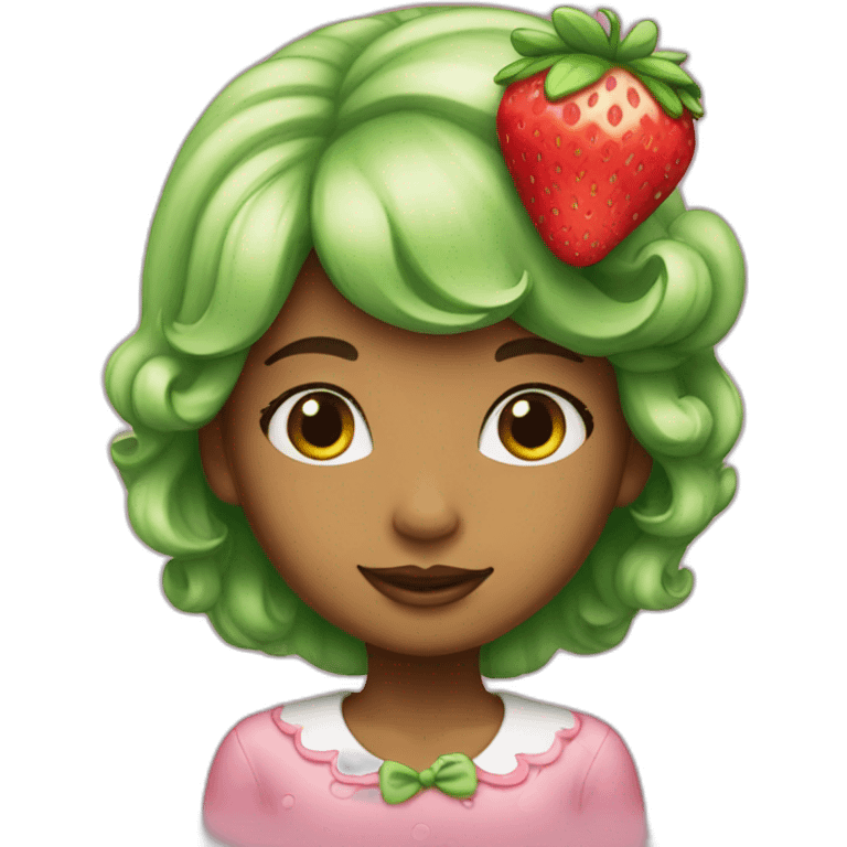 strawberry shortcake girl green emoji