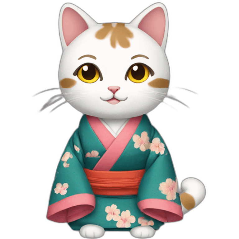 Cat with kimono  emoji