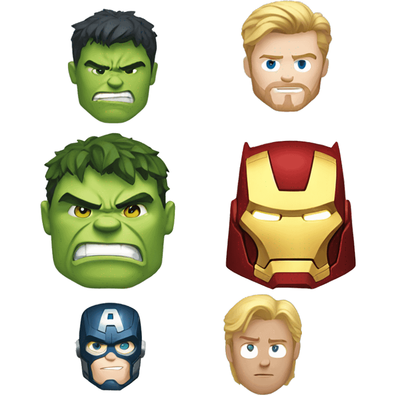 Hulk,Ironman,thor, captain America  emoji