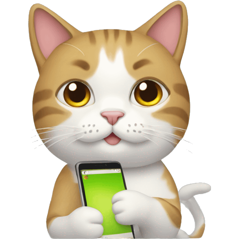 Gato com celular Android  emoji