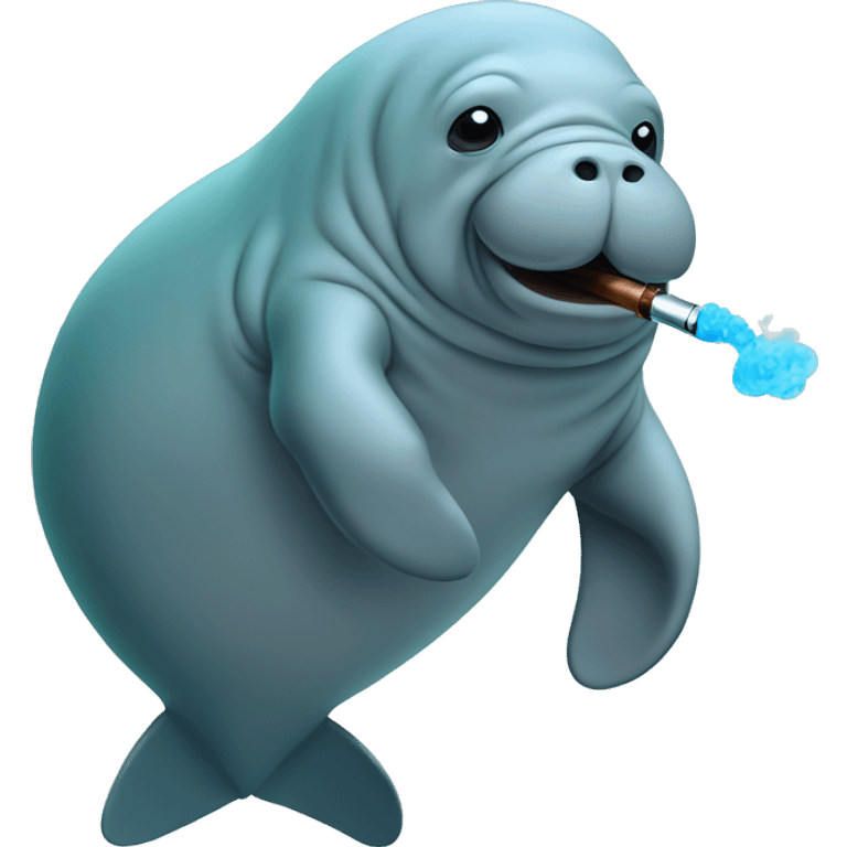 Manatee with a vape emoji