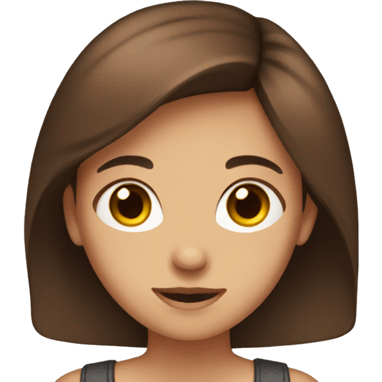 a girl with brown eyes and brown hair that have behind people that love her emoji