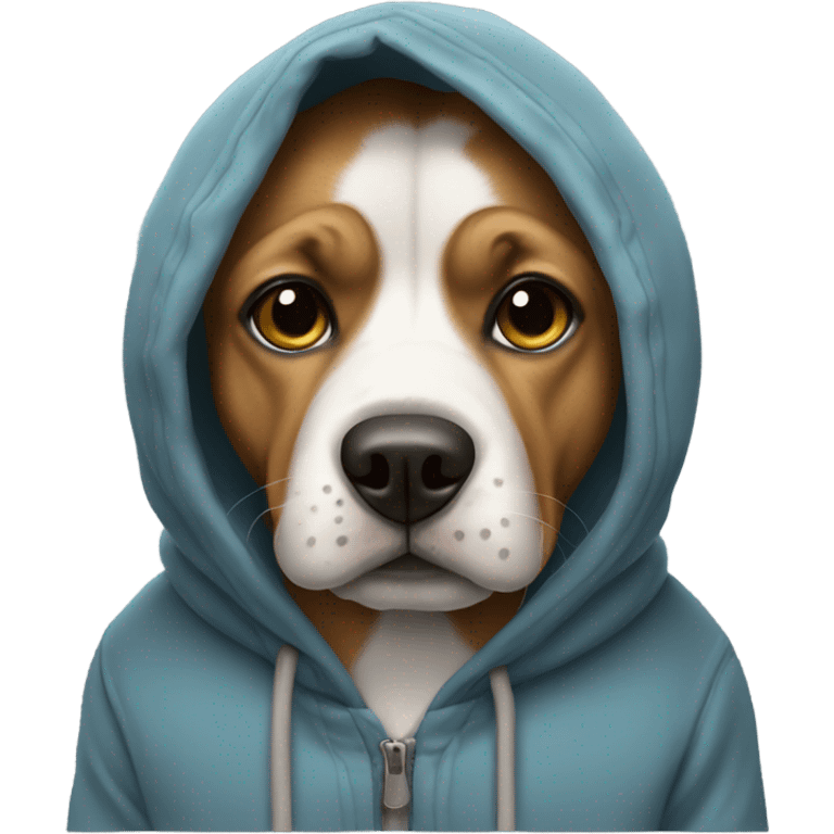 Dog wearing a hoodie emoji