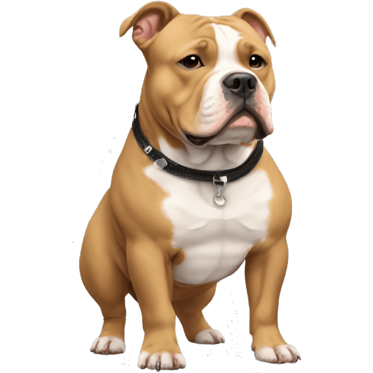  Tan American bully  with white under  chest  emoji