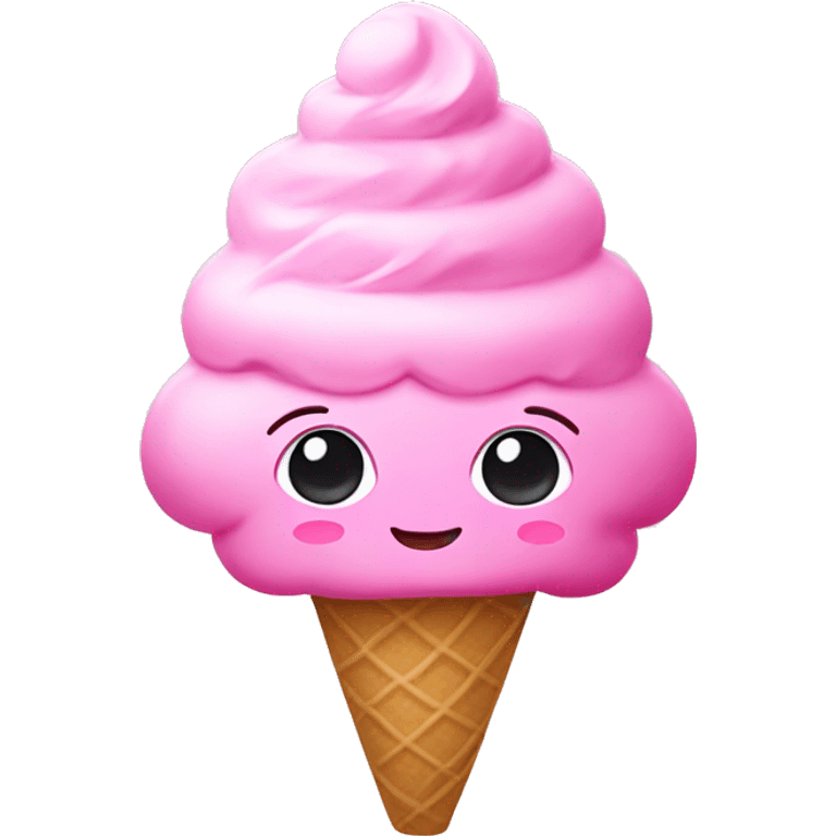 Pink kawaii ice cream emoji