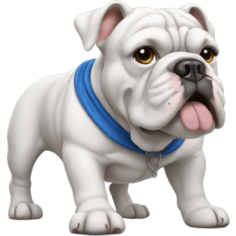 Old english bulldog in blue emoji